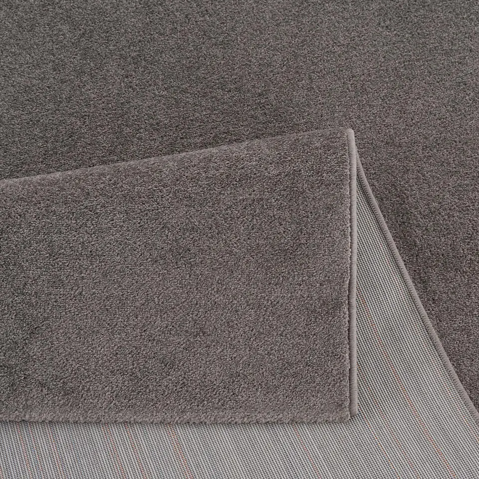 Uni Effen Laagpolig Vloerkleed Modern Grijs - 200x290 CM
