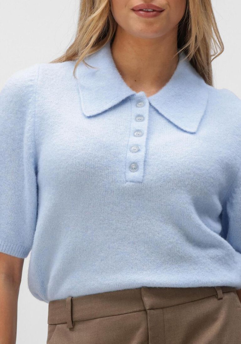 lichtblauwe gestuz trui gzalpha ss polo pullover