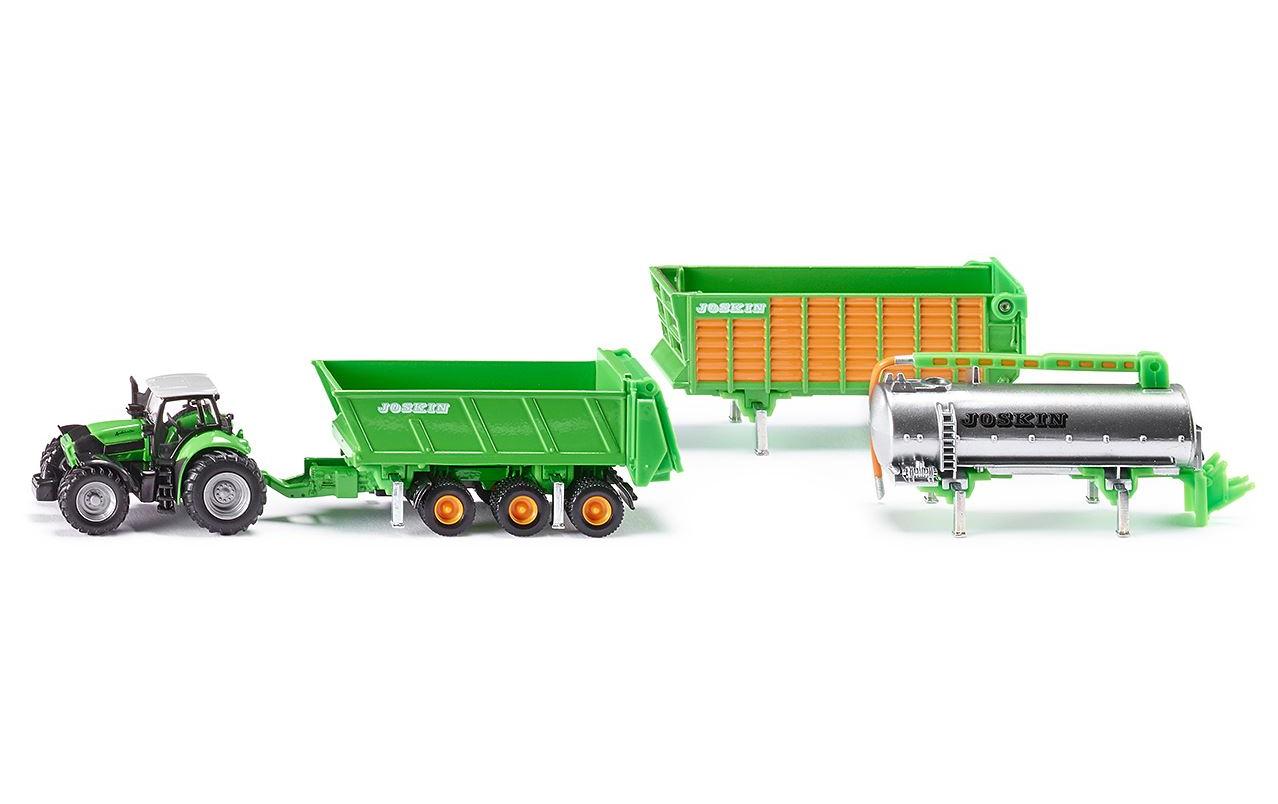 Traktor Deutz-Fahr Agrotron X720 mit Anhänger Set 1:87H0 Traktor Modell mit Joskins Anhänger und 3 Modularen Aufbauten
