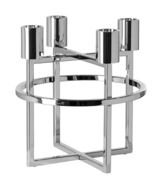 Fink Stabkerzenleuchter 4-flammig CAPRICE 23 cm silberfarbig/vernickelt