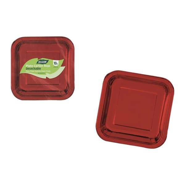 Platesett Algon Rød 23 cm 10 Deler (18 enheter)