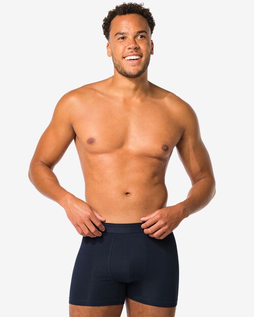2 boxers homme modèle long real lasting bleu foncé