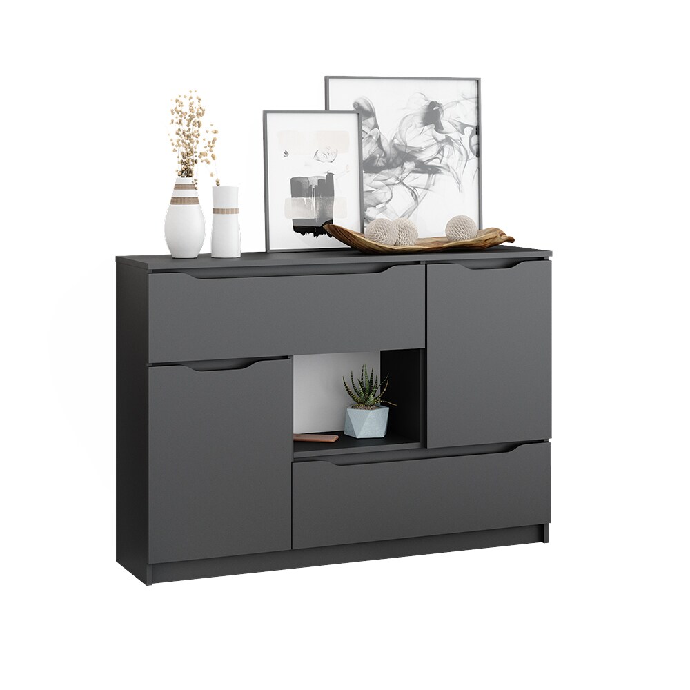 Vicco Sideboard Kommode Mehrzweckschrank Ruben Anthrazit 120 cm 4 Schubladen Schrank