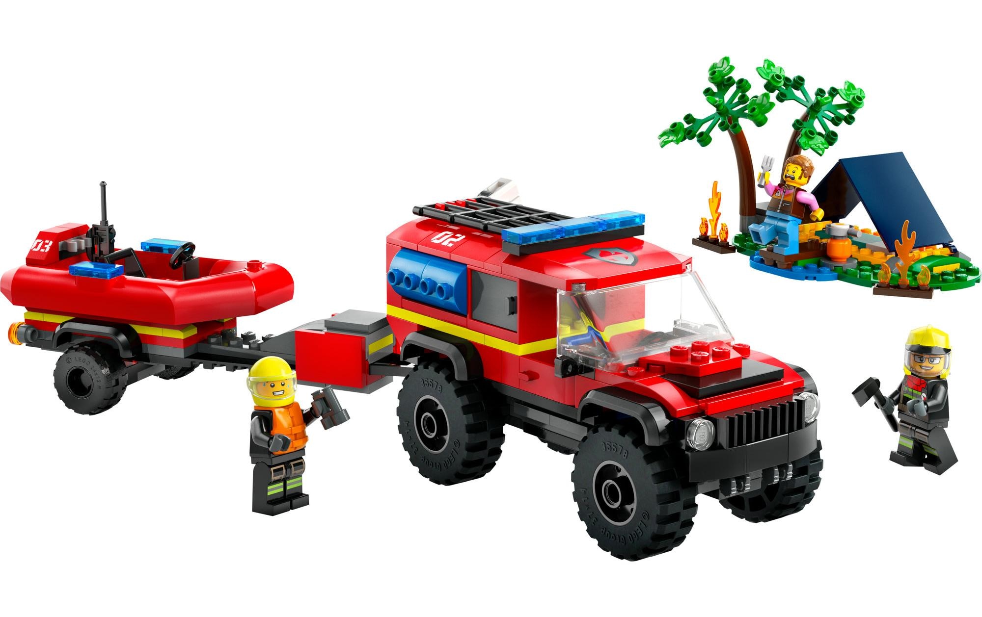 LEGO® Spielbausteine »Feuerwehrgeländewagen mit Rettungsboot 60412«