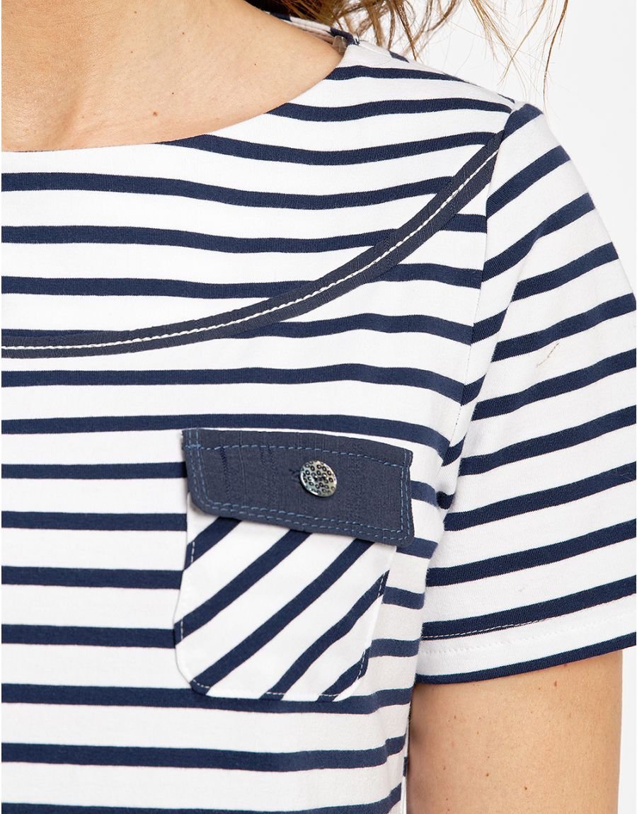 T-shirt rayé bleu et blan