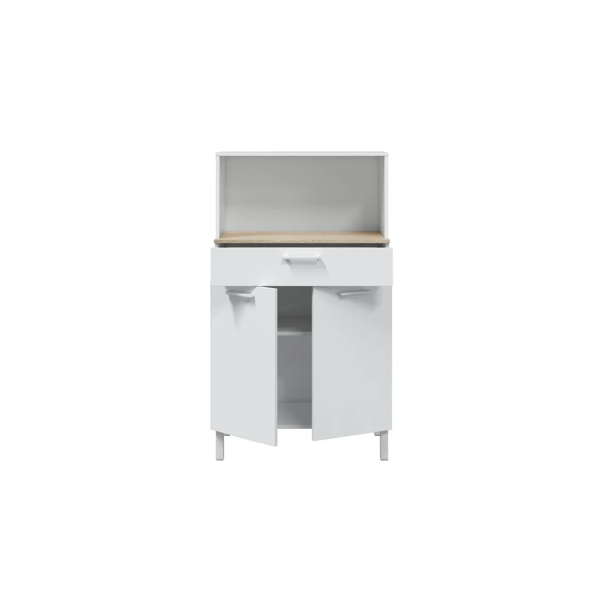 Loungitude Buffet de cuisine ÉMILE - Blanc et bois