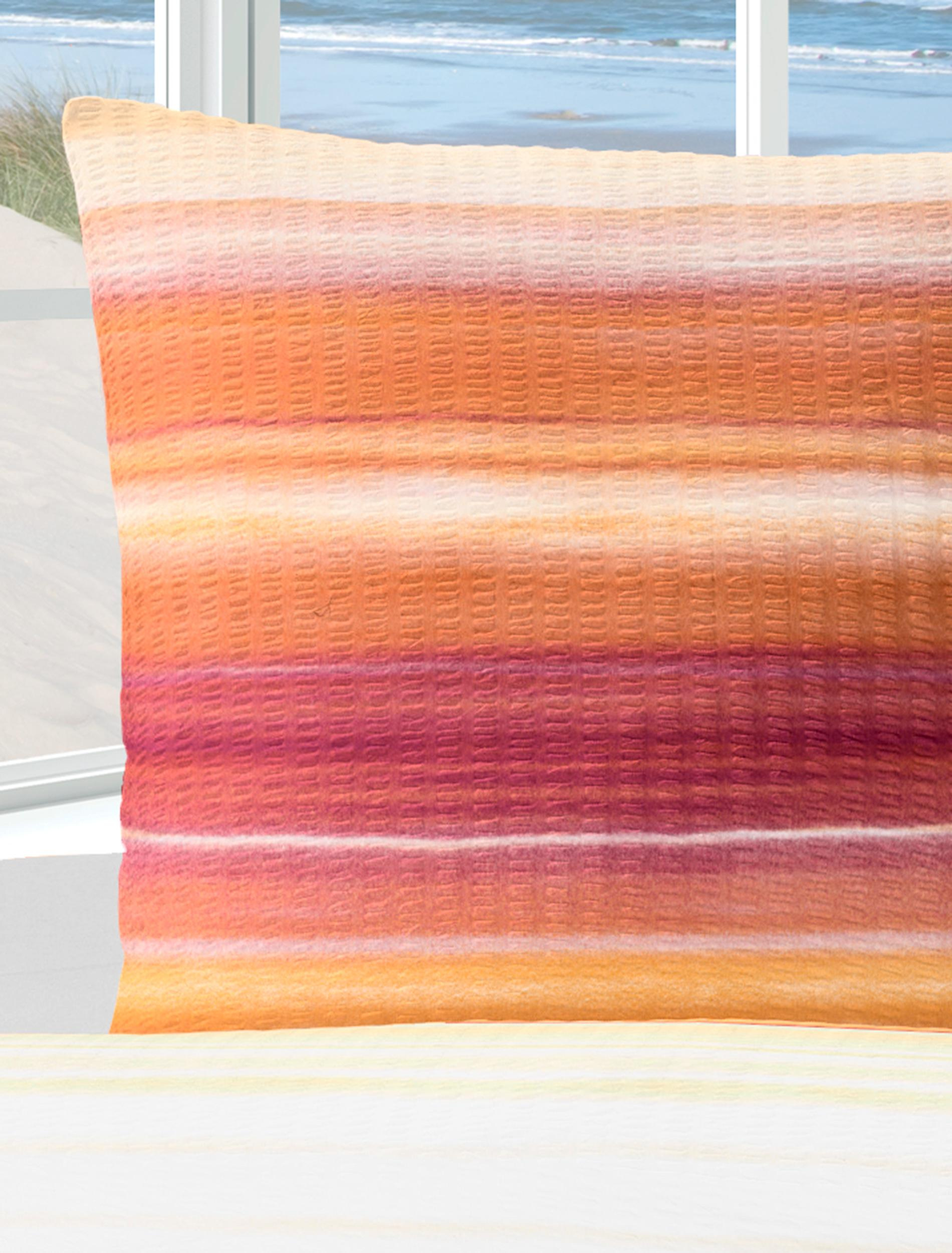 Bettwäsche Seersucker orange 135x200cm, mit 1 Kissen