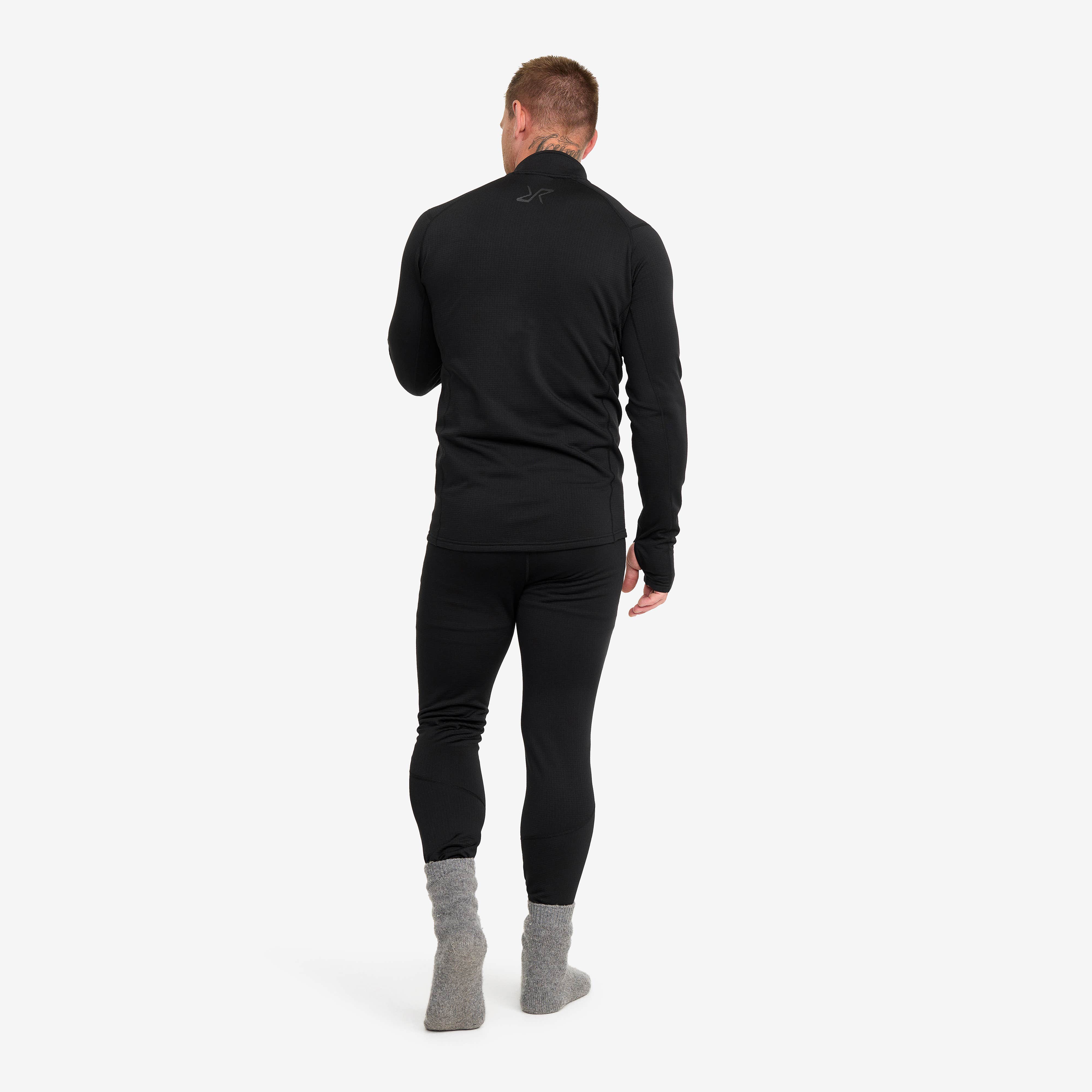 Waffle Half-zip Baselayer Top Herre Black
