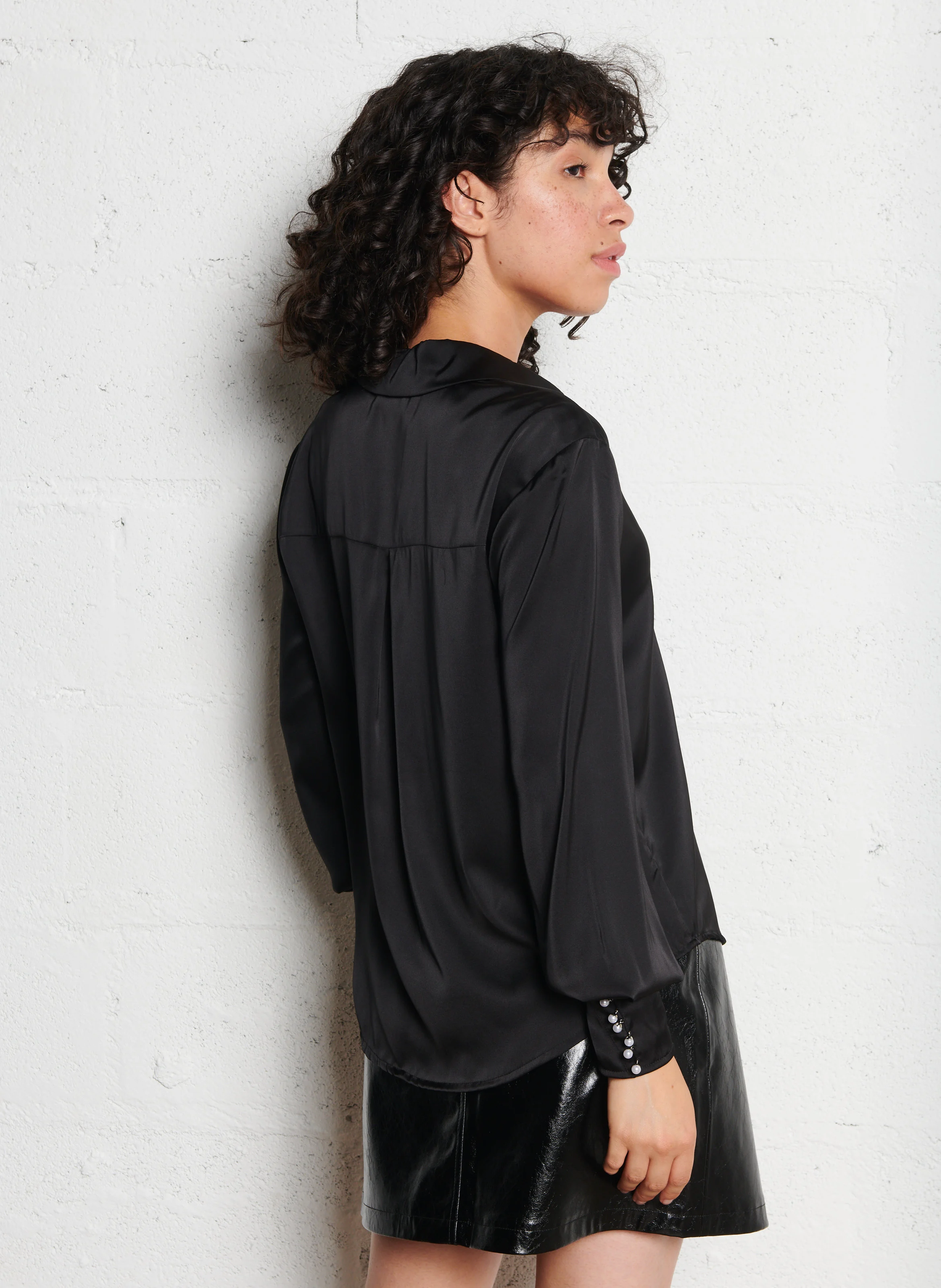 CECE - Chemise droite à col classique | Noir