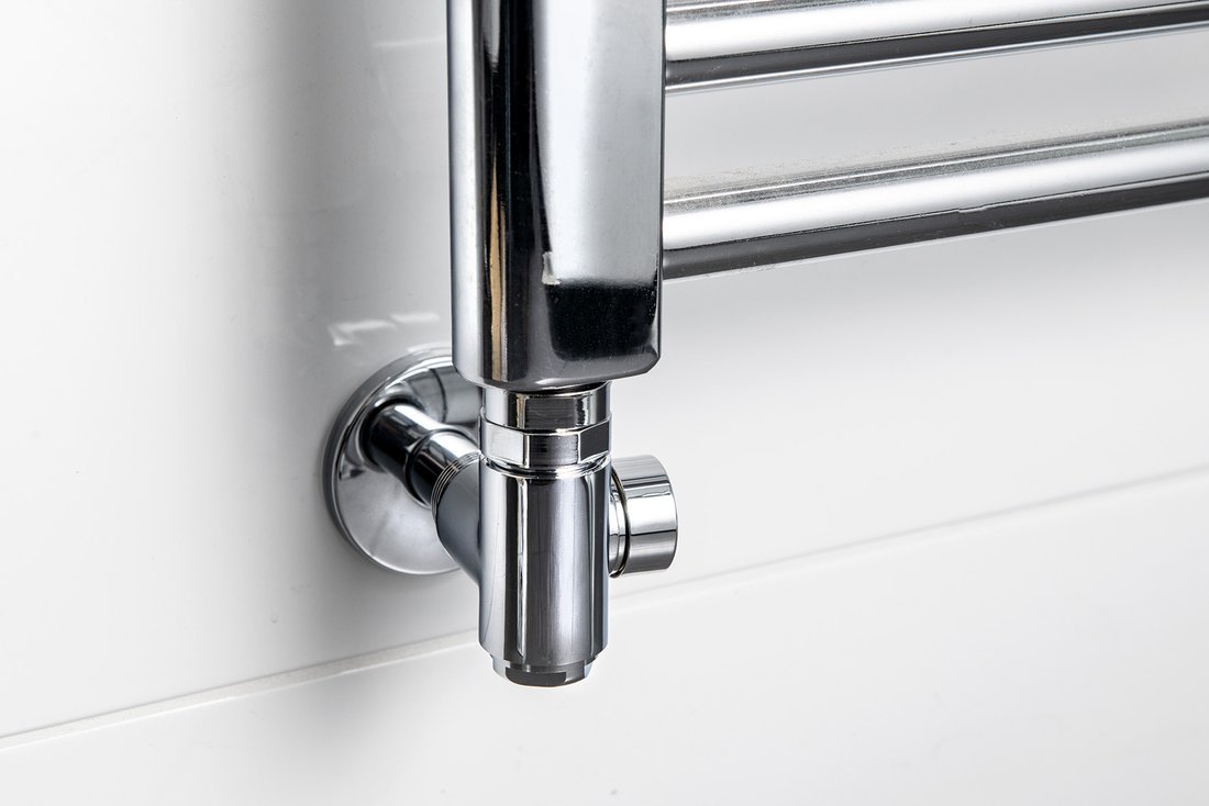 Sapho Corner Combi handdoekradiator midden aansluitset chroom