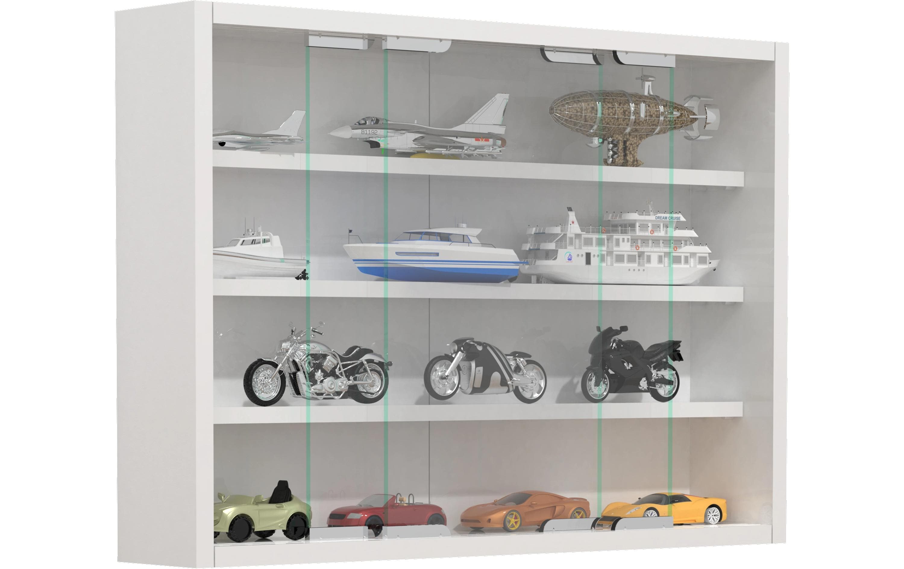 Vitrine Agisa M 57 x 40 cm, WeissHängevitrine für die Wandmontage