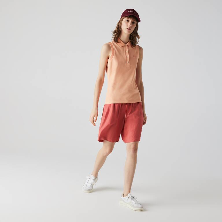 Polo L.12.D slim fit sans manches Manches Courtes - Orange - Lacoste - Femme