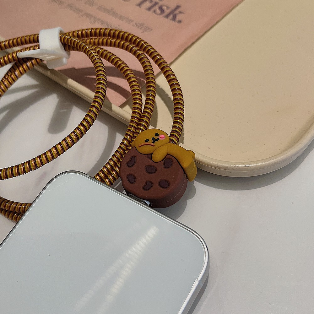 2in1 Lightning Kabel Bruchschutz Kabelbeisser   Apple 20W/18W Ladegerät Schutzhülle - Bär
