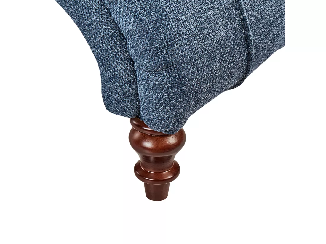 Chaise longue en tissu bleu MURET