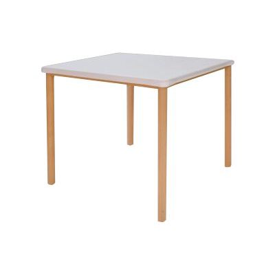 Table collectivité - plateau noir - pied bois