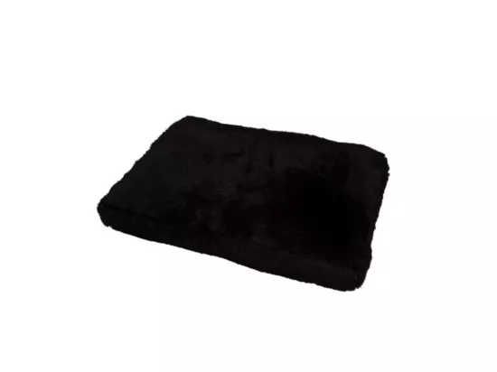 Coussin rectangle en fausse fourrure pour animaux - Noir - L 100 x l 70 cm