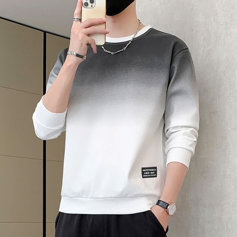 Lefitt - Sweatshirt met ronde hals en kleurverloop