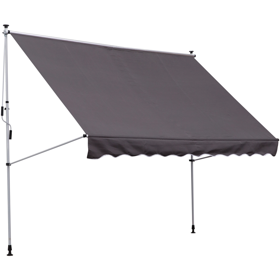 Outsunny Klemmmarkise mit Faltarm grau