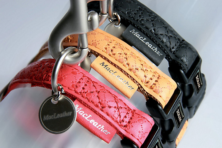 Collier réglable Mc Leather 20mm rouge