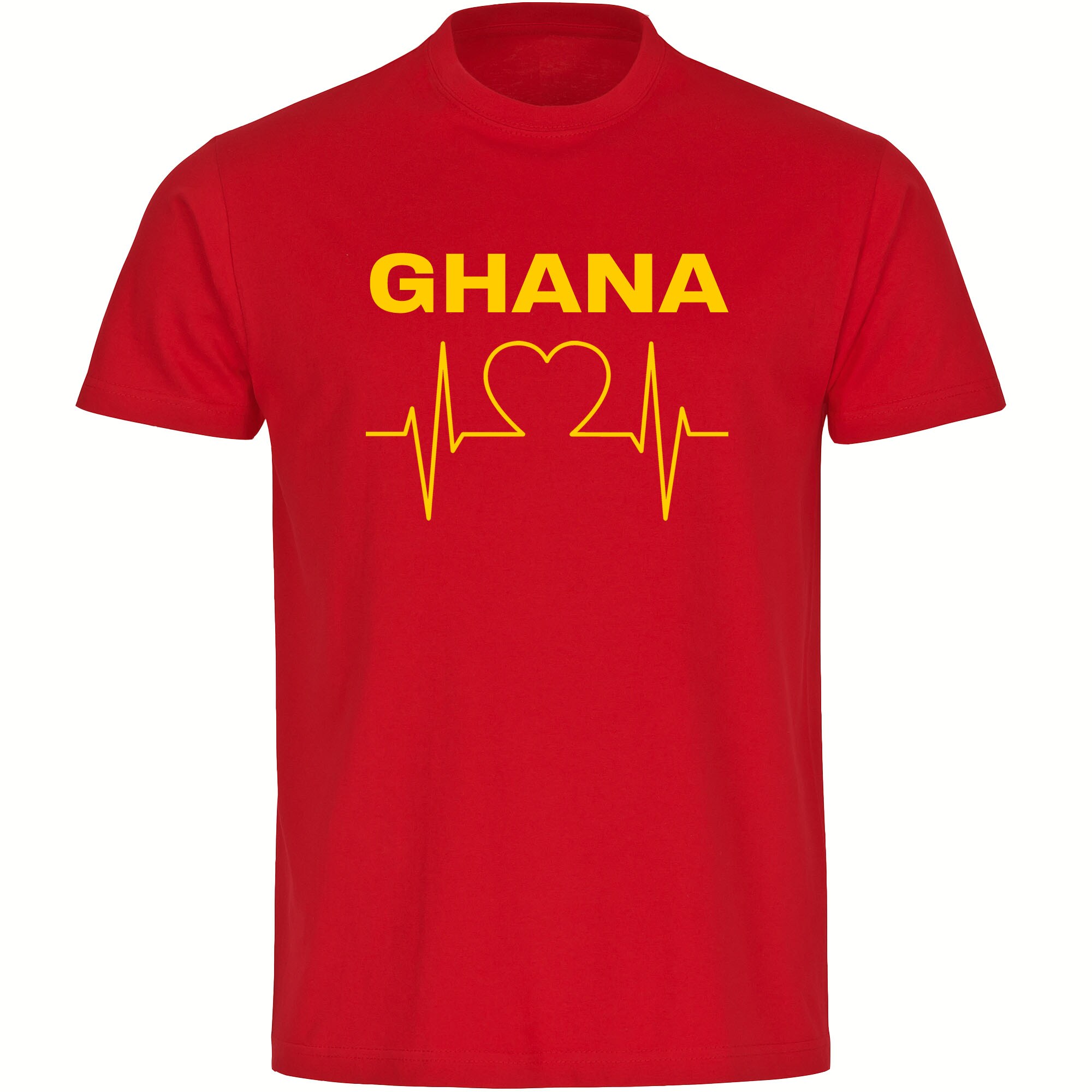 multifanshop® Kinder T-Shirt - Ghana - Herzschlag - Druck gelb