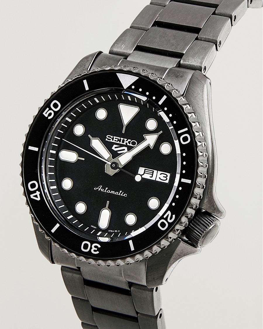 Seiko 5 Sports Automatic Diver Black Steel 43mm Black Dial