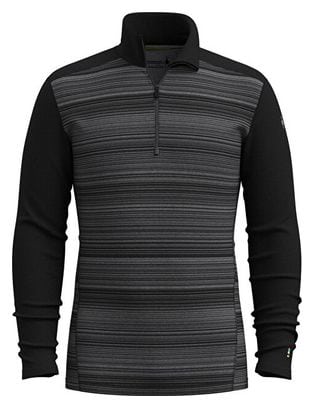 Baselayer Homme Smartwool Classic Thermal Merino 1/2 Zip Noir/Gris
