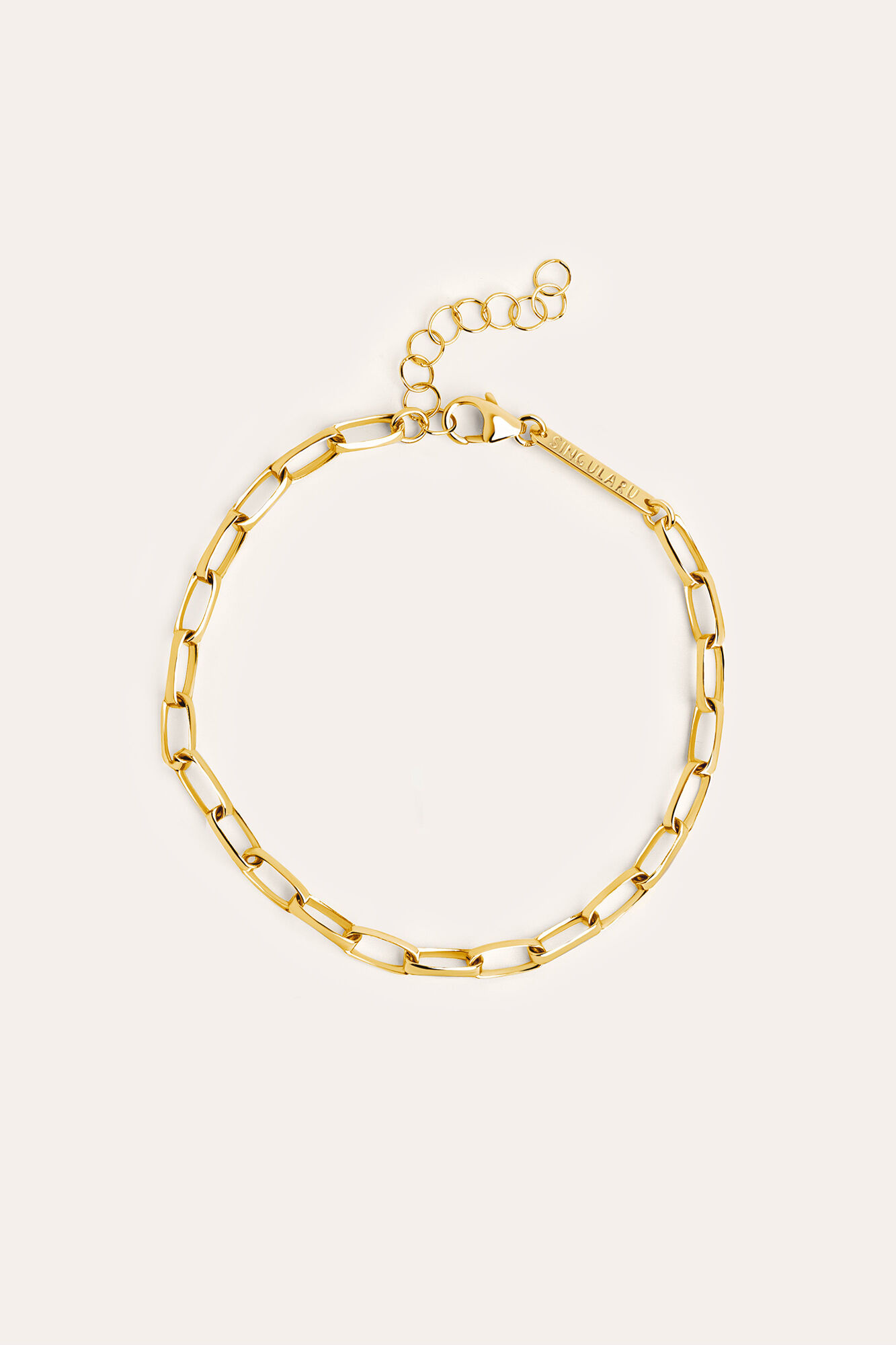 Pulseira oval elegante banhada a prata e ouro