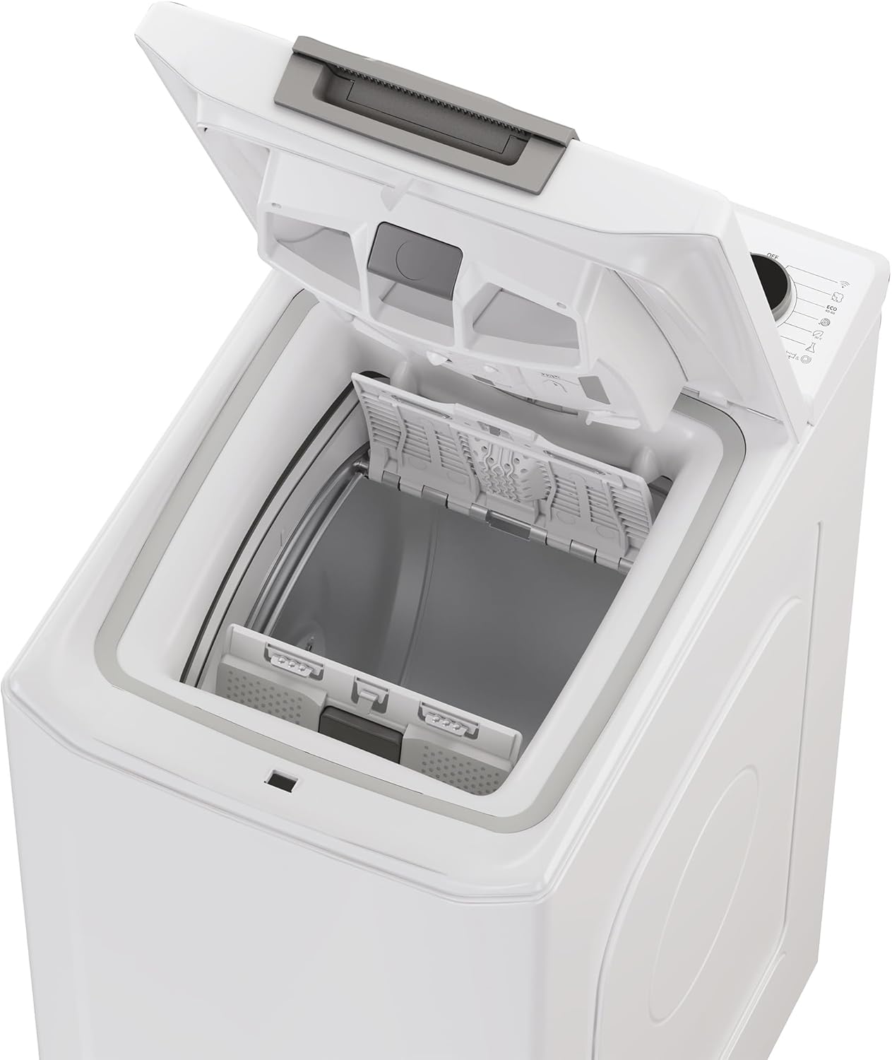 Hoover Toplader Waschmaschine THOS476TM5-S 7 kg I Smarte Bedienung mit Wi-Fi und Bluetooth I Nachlegefunktion I Mix Power System I 1400 U/min Schleuderdrehzahl I Weiß
