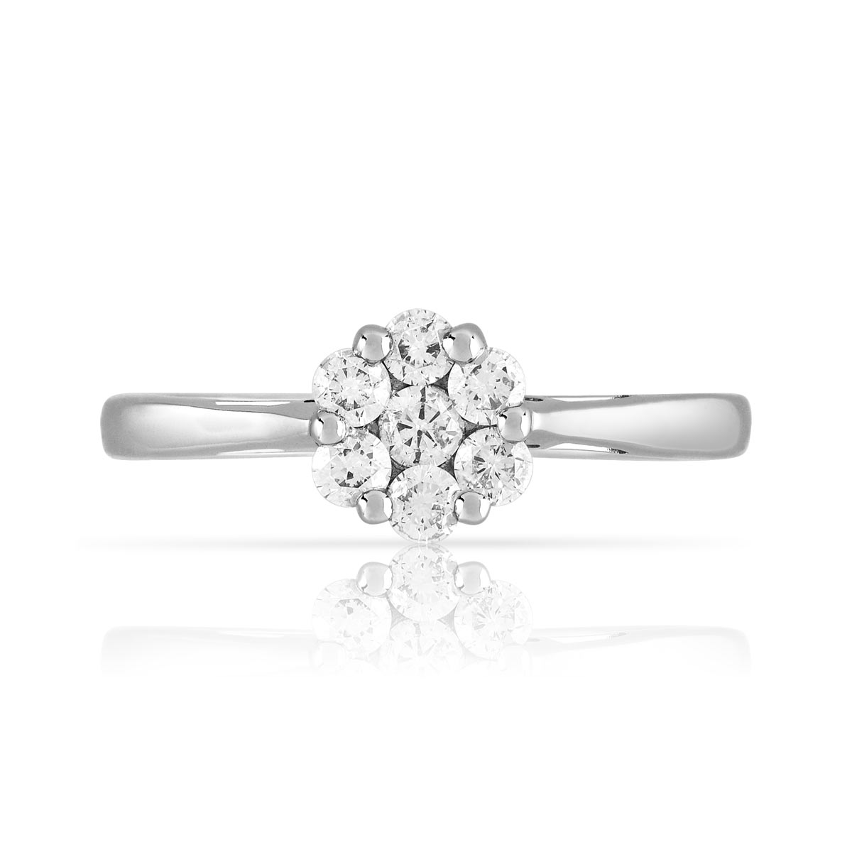 Bague or 750 blanc diamant