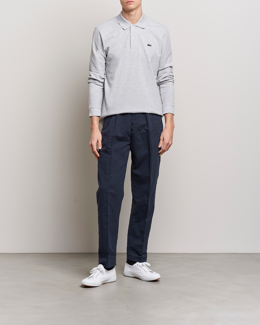 Lacoste Original Long Sleeve Polo Piké Silver Chine