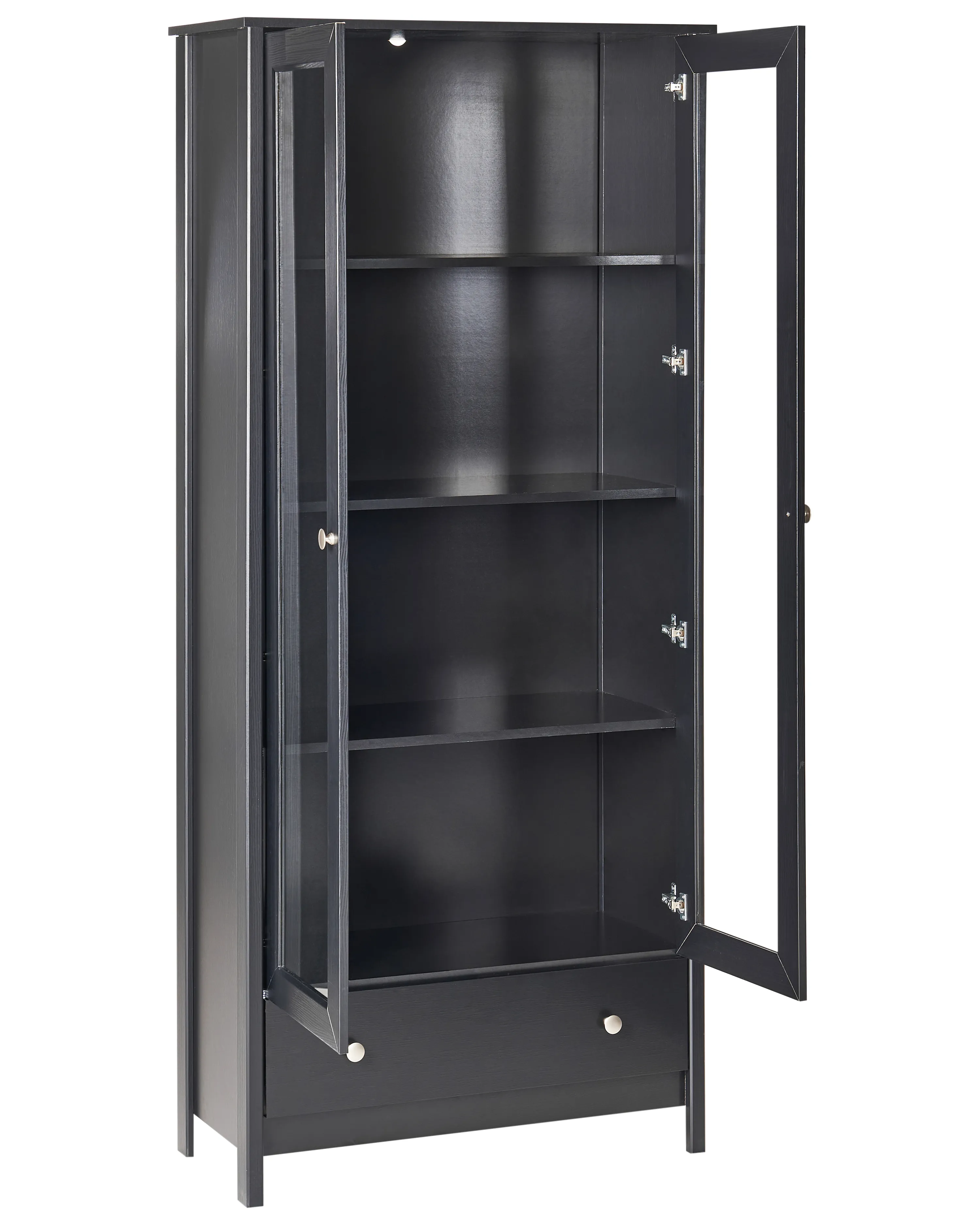 Glazen vitrinekast NORNALUP 80 cm Zwart