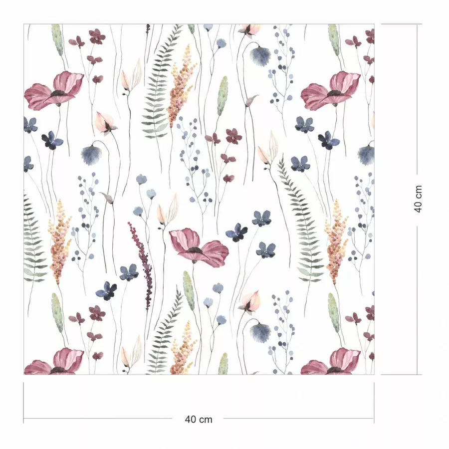 Nikima Klebefolie KF-09 selbstklebende Folie – Mohnblumen Klebefolie bunt