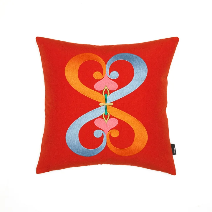 Vitra - Embroidered Kissen Double Heart 2, 40 x 30 cm, blau