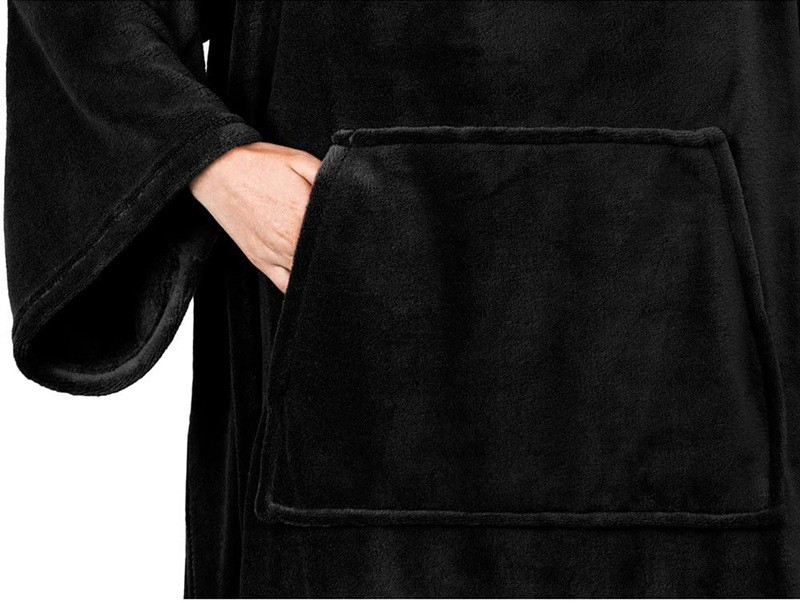 (170x200cm) Weiche Kuschel Decke mit Ärmeln Ganzkörper TV Lounge Decke (Unisex) - Grau