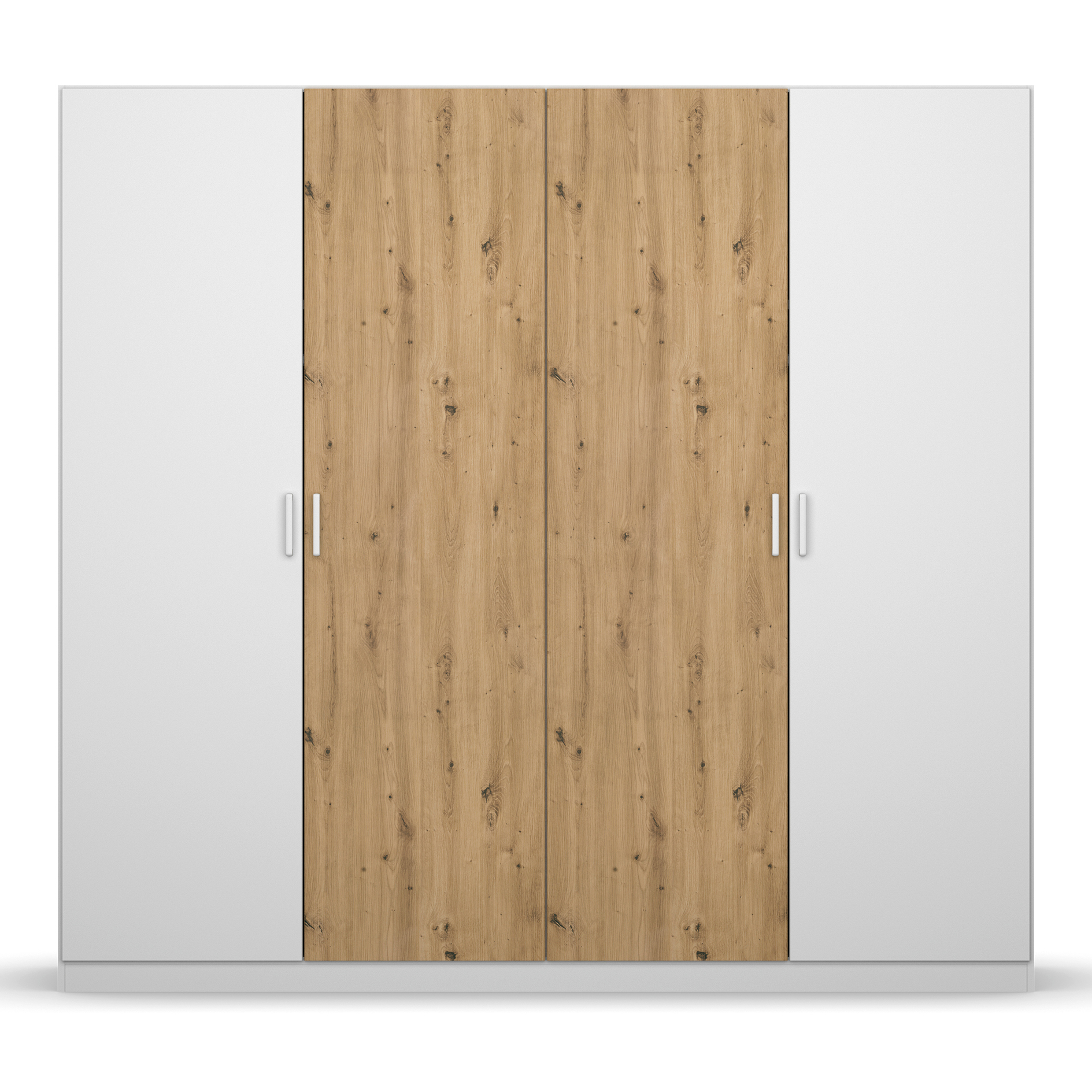 Drehtürenschrank - alpinweiß - Artisan Eiche - 226 cm