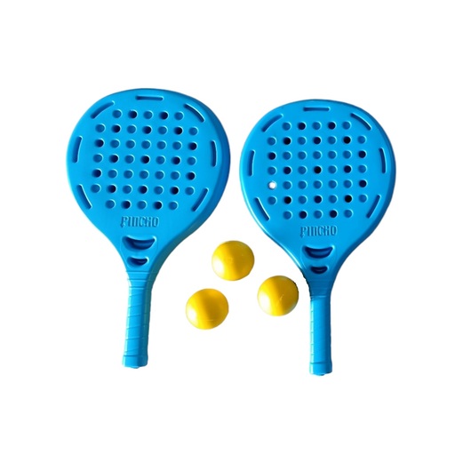 Conjunto de raquete de padel com trava de plástico azul