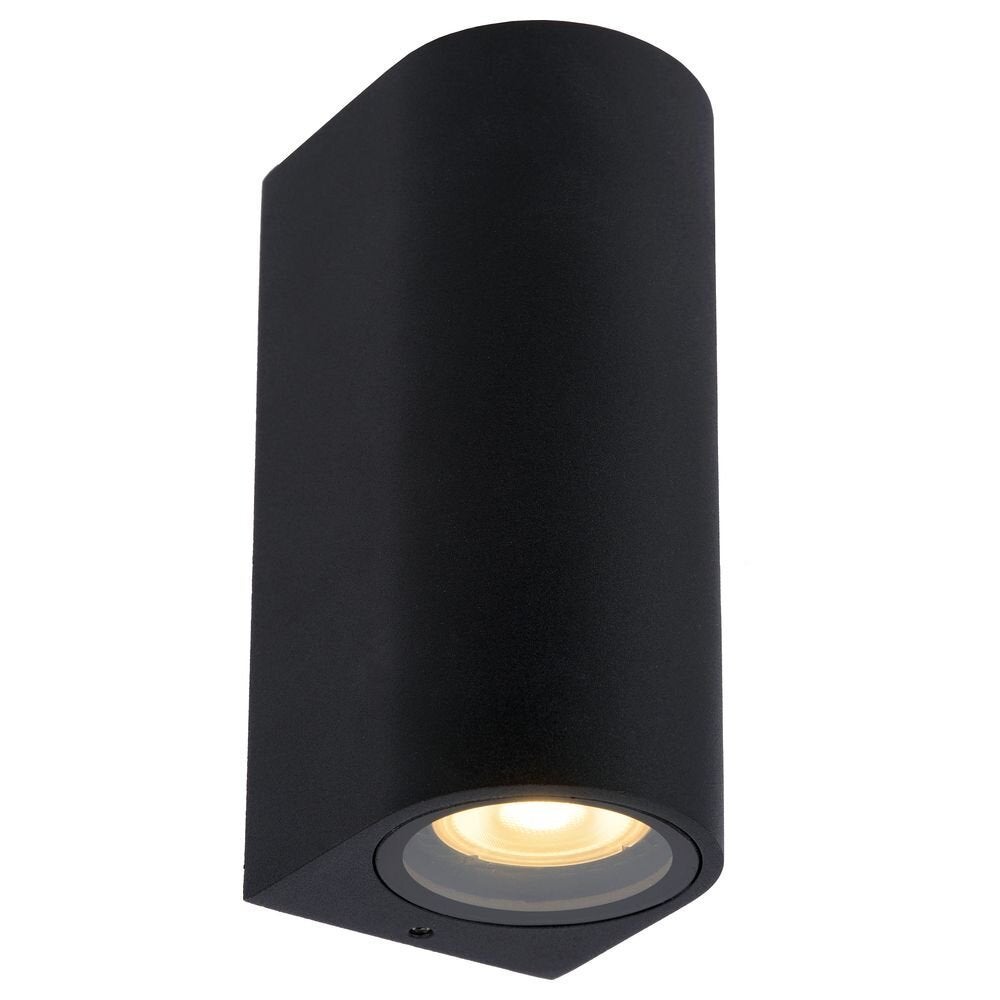 Zaro wandlamp in zwart, GU10, 2-lichts, IP44, rond