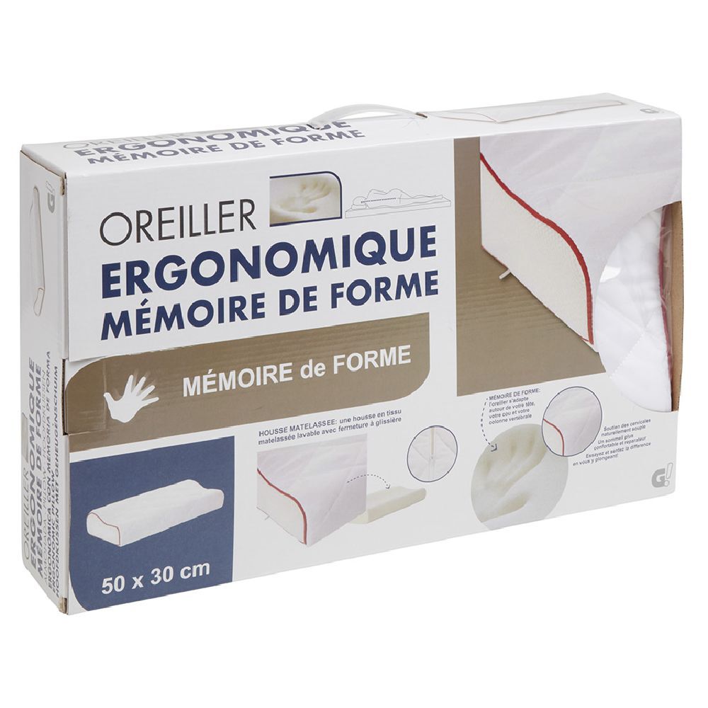 Oreiller ergonomique mémoire de forme