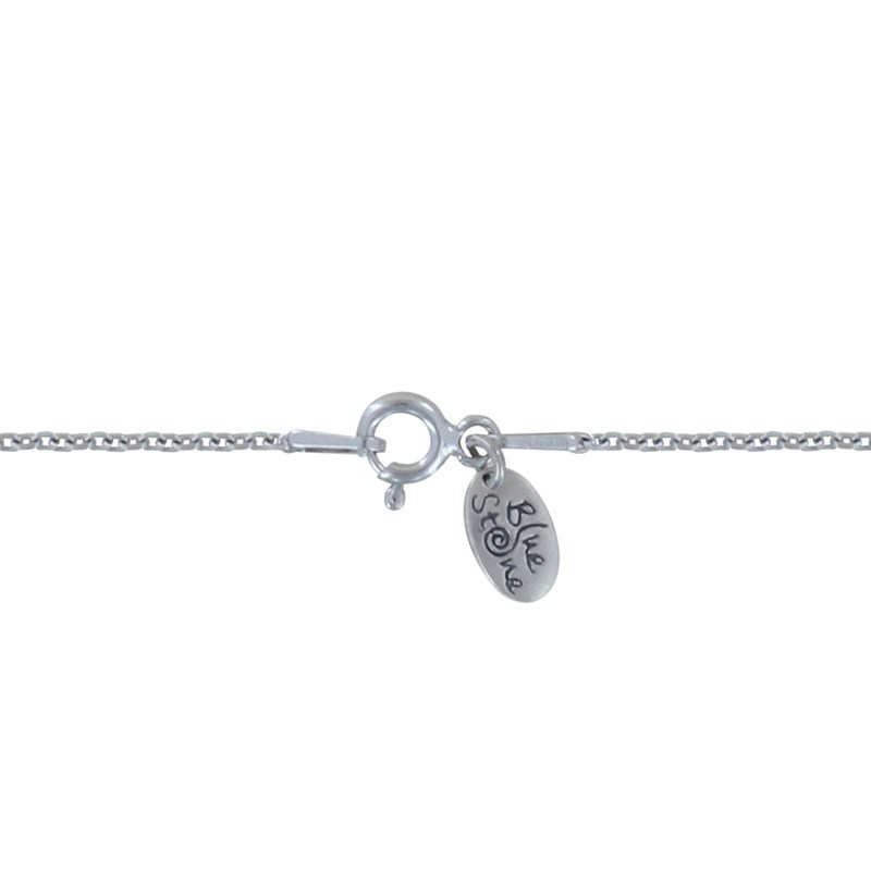 Collier Chaine Argent Tanzanite Facettée et Petite Perle de Larimar