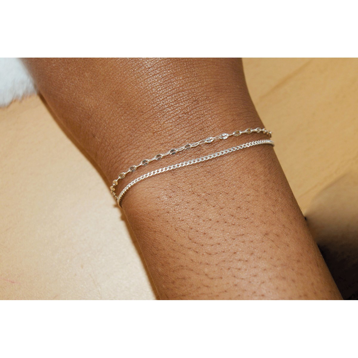 Bracelet  chaîne double rangs en argent 925