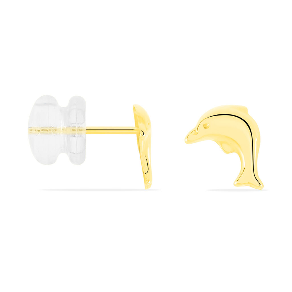 Boucles D'oreilles Puces Fulvie Dauphin Or Jaune