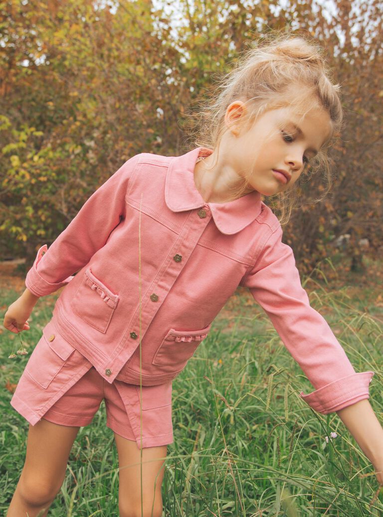 Veste rose en twill