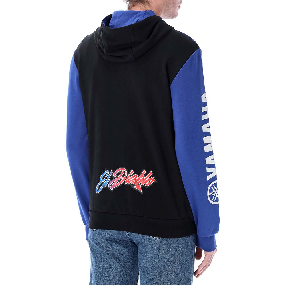 Fabio Quartararo - Sweat zippé à capuche Dual FQ20 Yamaha Orizontal Cut Noir / Bleu