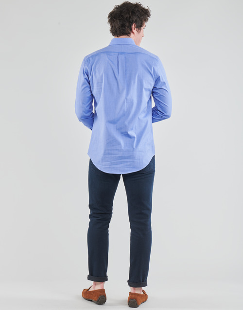 Polo Ralph Lauren - CHEMISE AJUSTEE EN POPLINE DE COTON COL BOUTONNELOGO PONY PLAY Azul