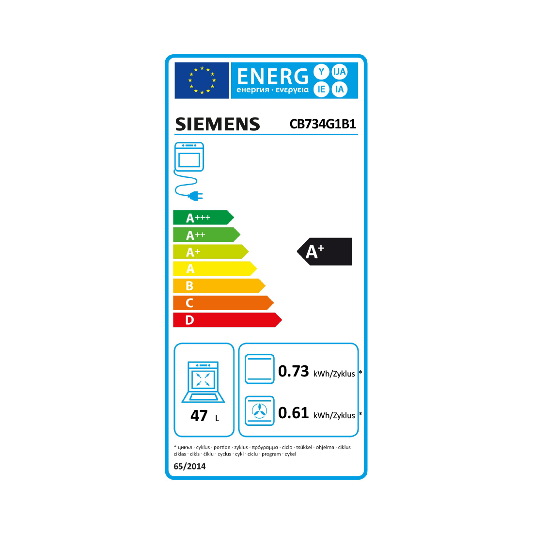 Siemens CB734G1B1 Kompaktbackofen 230V