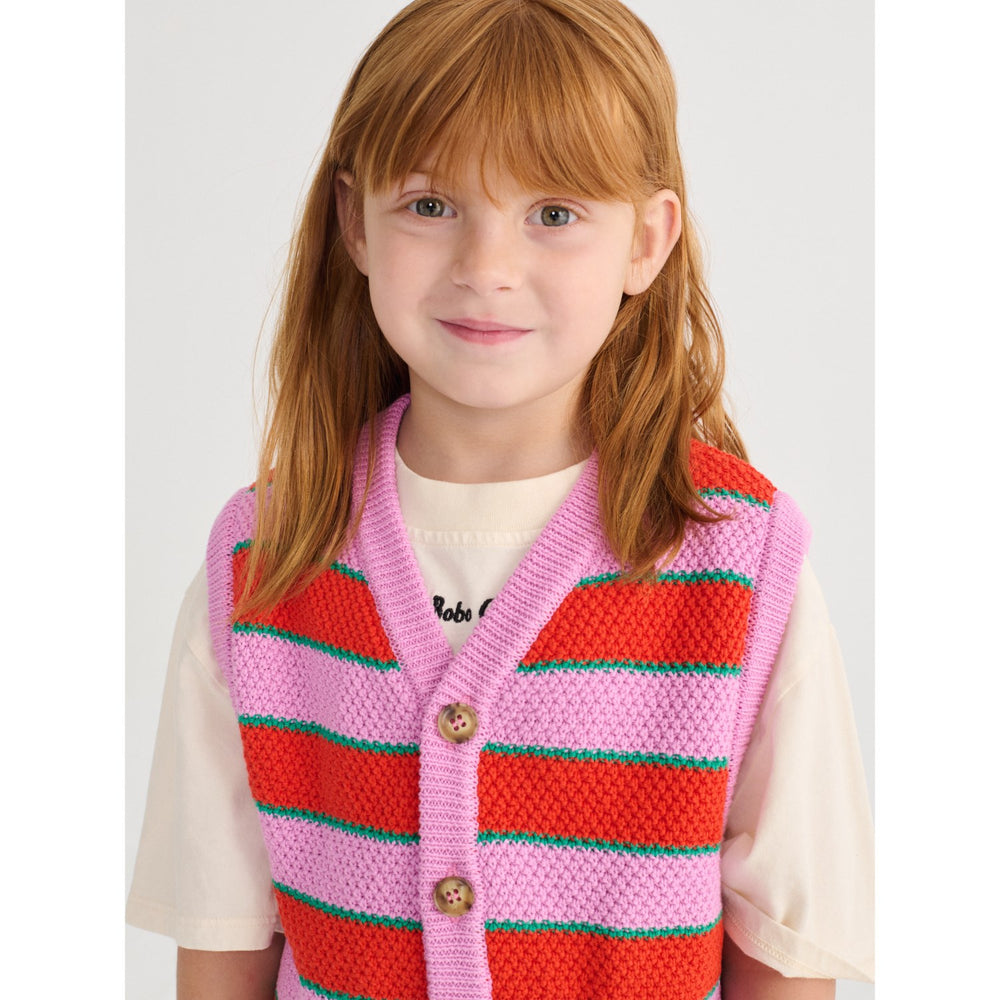 Køb Bobo Choses Purple Bc Striped Strikket Vest