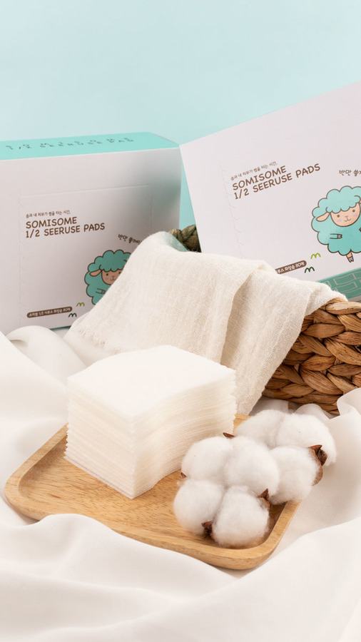 SOMISOME 1/2 Seeruse Cotton Pads 80pcs