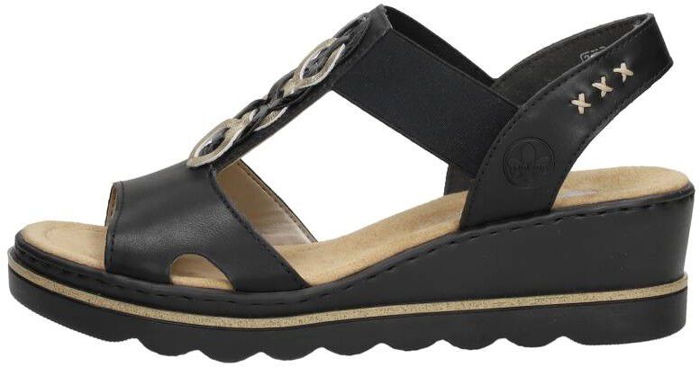 Rieker Sandalen Hak zwart