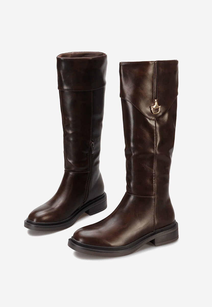 Bottes à petit talon bruns Ameila