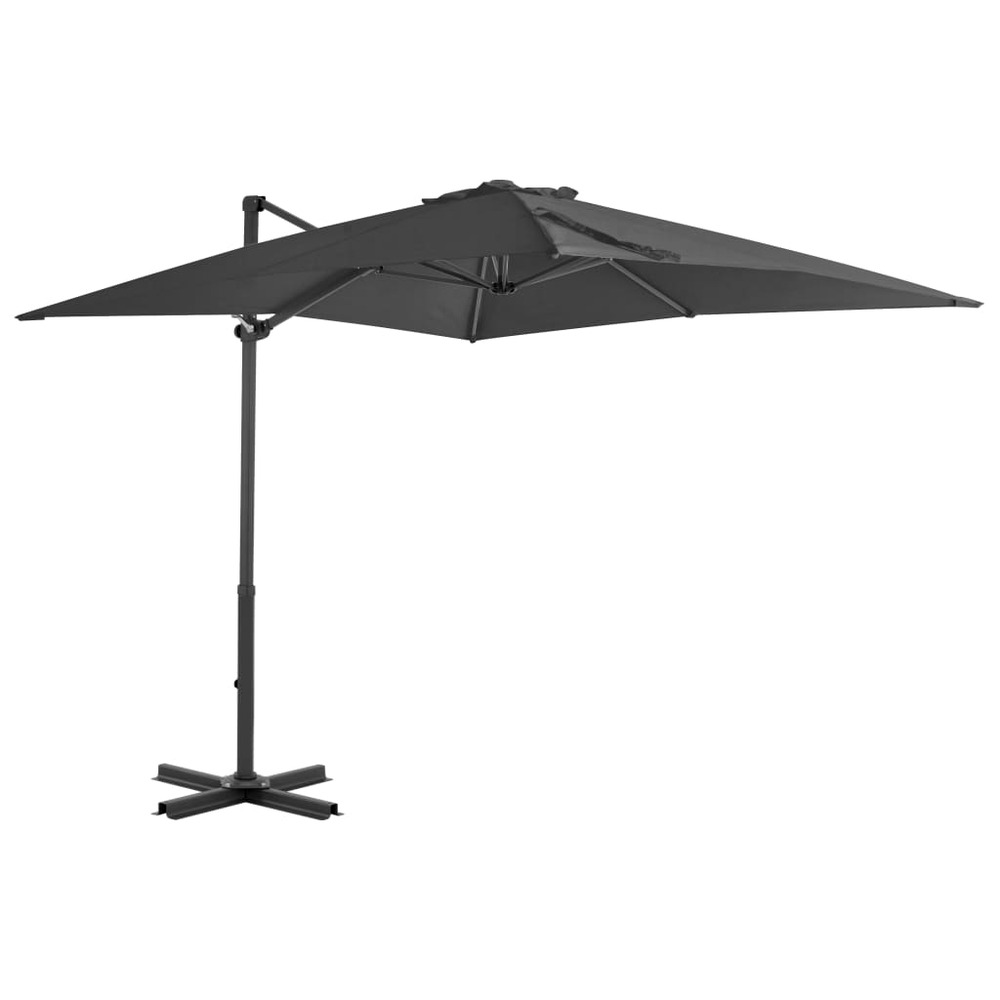 Parasol meuble de jardin en porte-à-faux mât en aluminium 250 x 250 cm anthracite